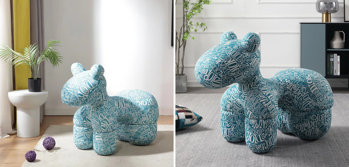 Детское дизайнерское кресло Pony Chair Dior Blue