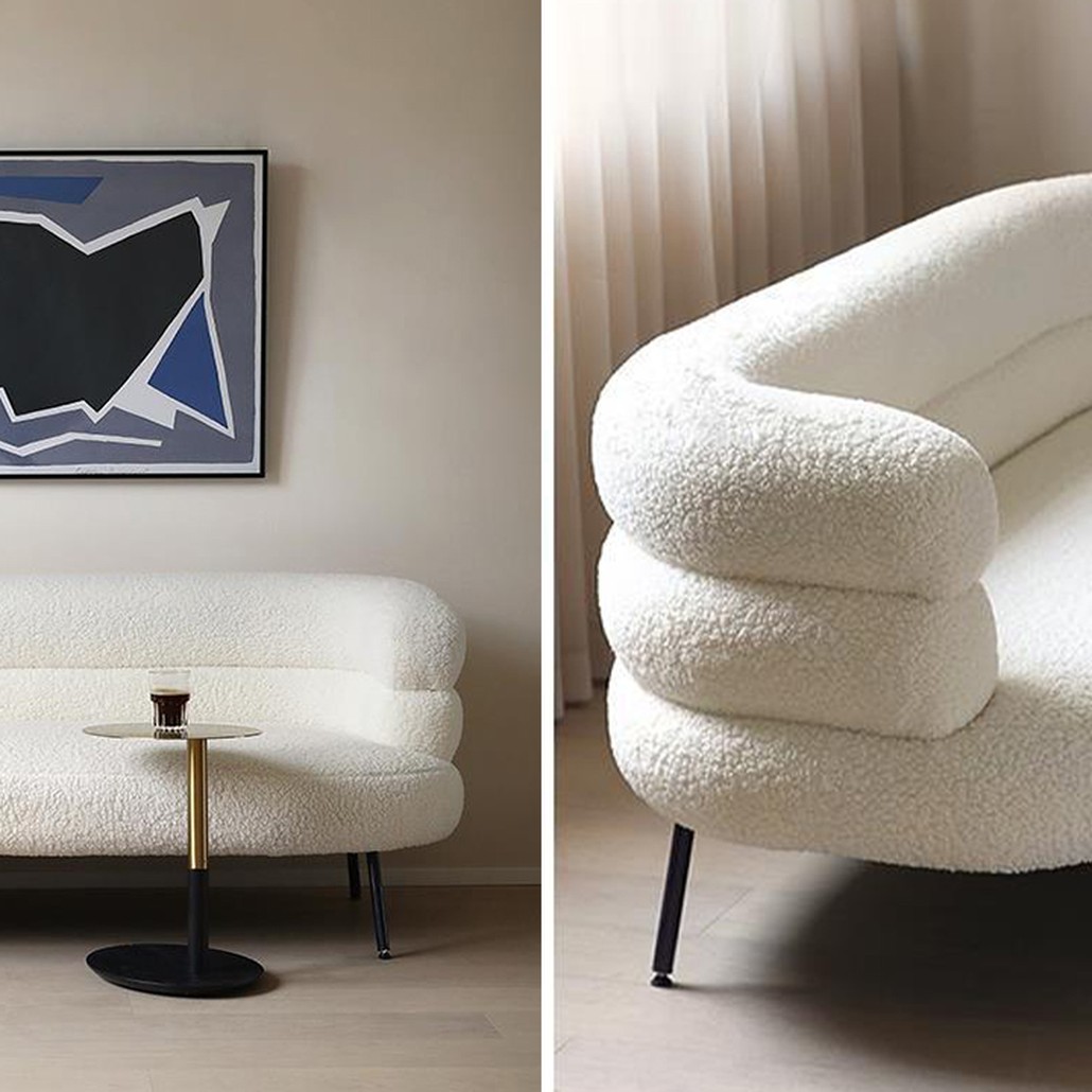 Диван Boyle White Boucle Sofa