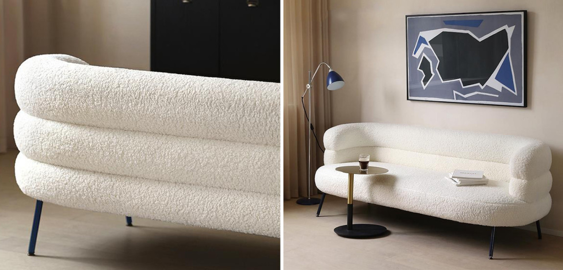Диван Boyle White Boucle Sofa