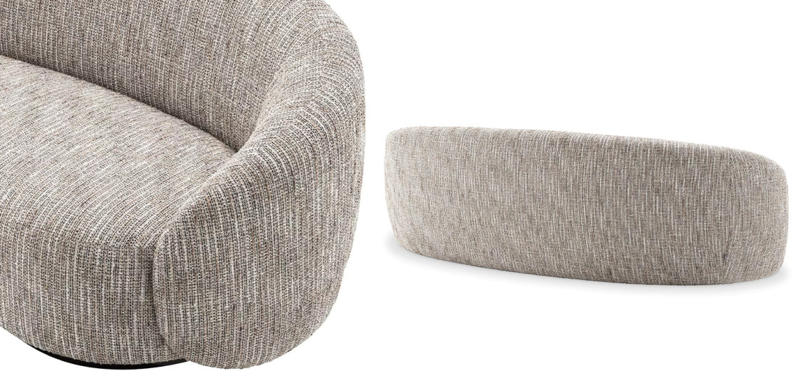 Диван Eichholtz Sofa Amore Бежево-серый Черный