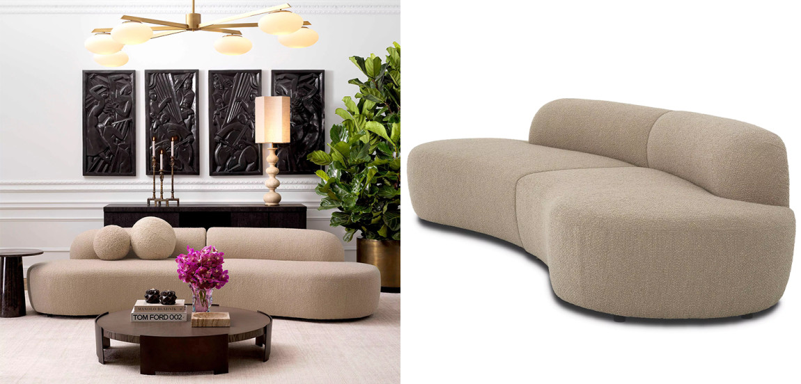 Диван Eichholtz Sofa Bjorn S Boucle sand