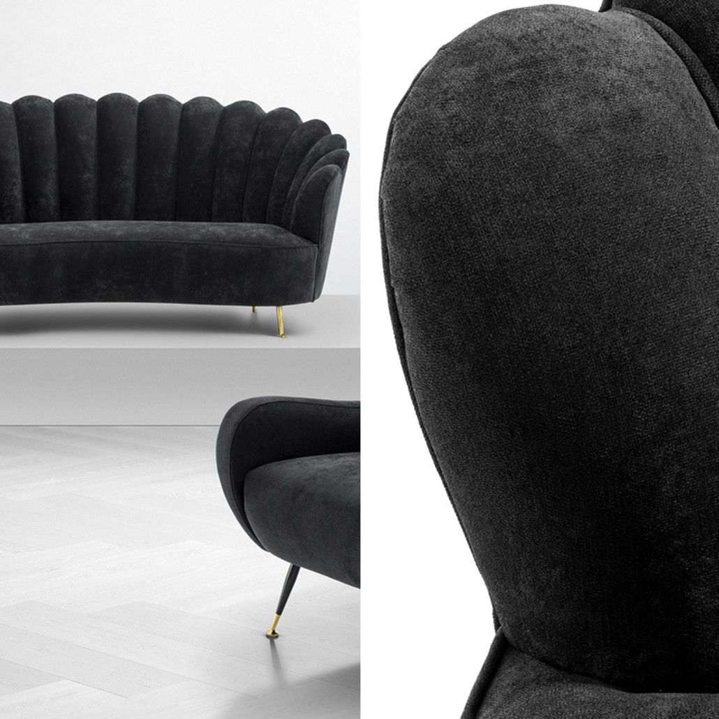 Диван Eichholtz Sofa Messina Black