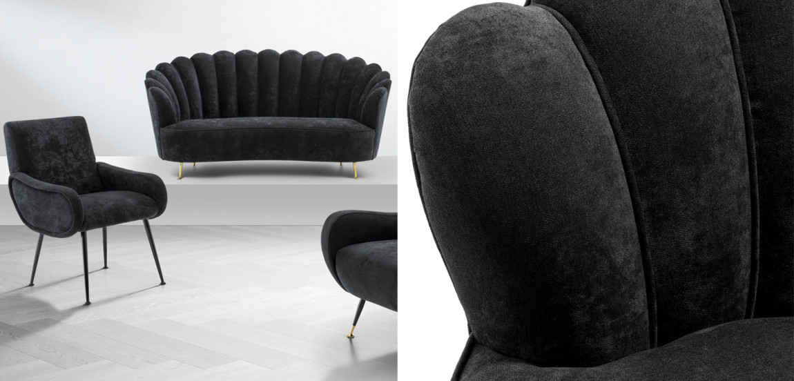 Диван Eichholtz Sofa Messina Black