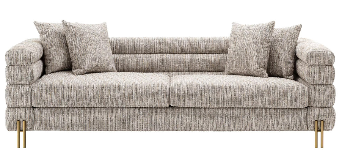 Диван Eichholtz Sofa York Бежево-серый Латунь