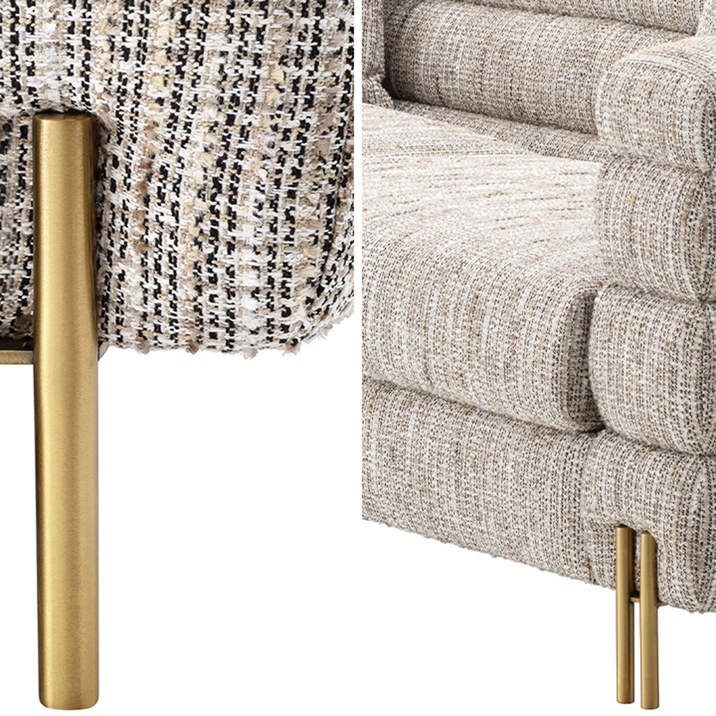 Диван Eichholtz Sofa York Бежево-серый Латунь