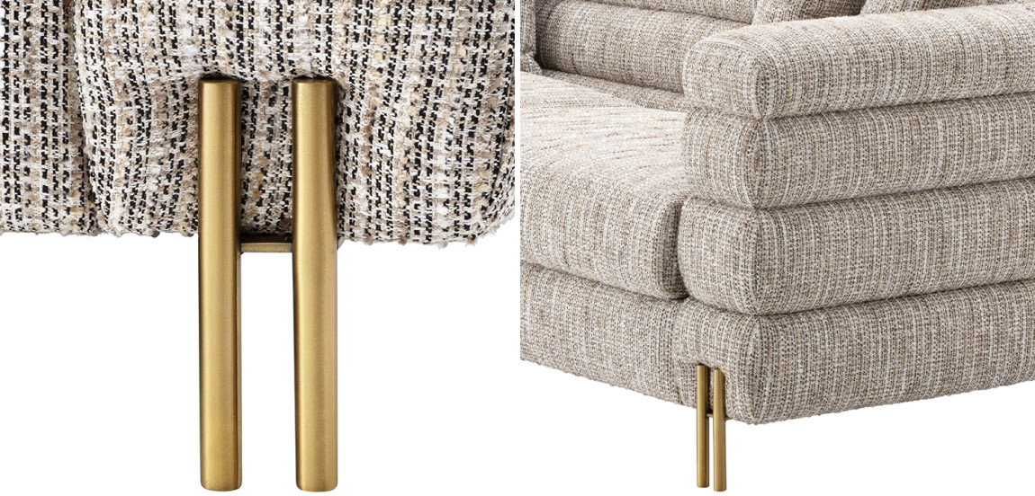 Диван Eichholtz Sofa York Бежево-серый Латунь