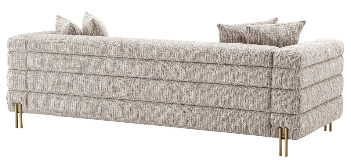 Диван Eichholtz Sofa York Бежево-серый Латунь