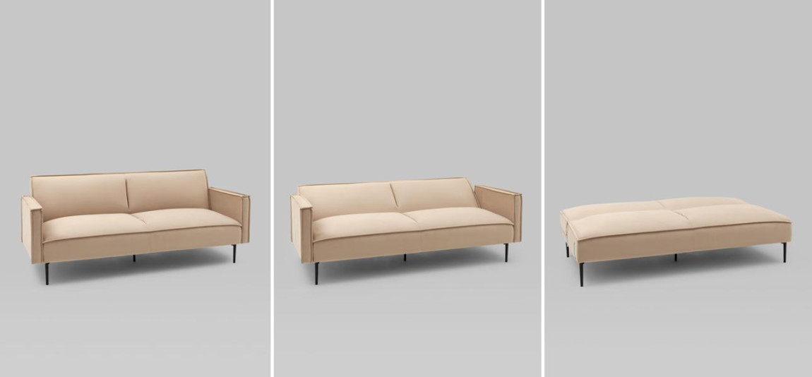 Диван Eleri бежевый велюр