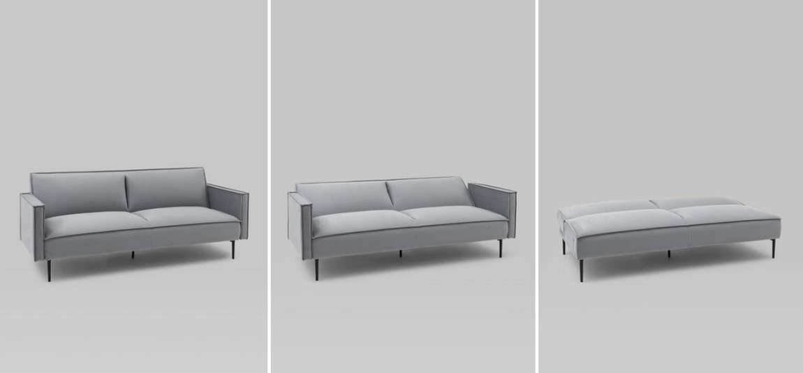 Диван Eleri серый велюр