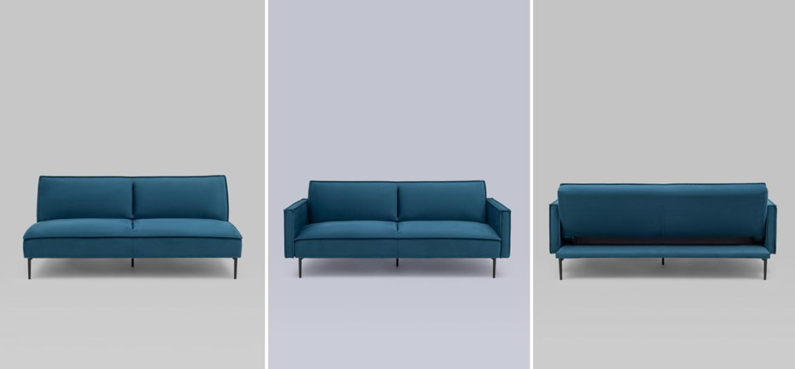 Диван Eleri синий велюр