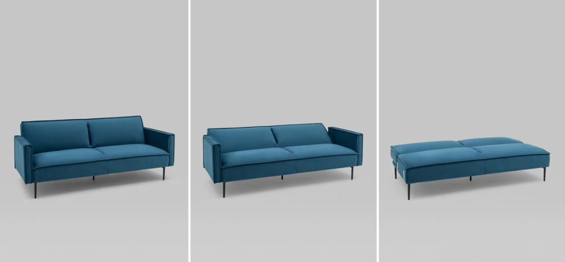 Диван Eleri синий велюр