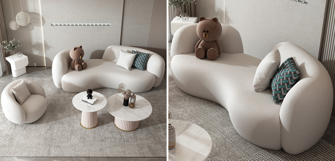 Диван Elliot White Boucle Collection Sofa