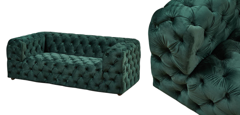 Диван Green Soho Tufted Sofa Зеленый