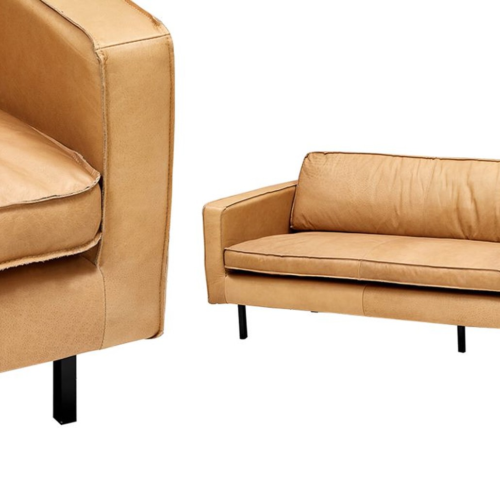Диван Hubert Beige Leather Sofa