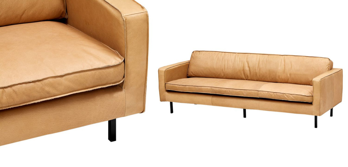 Диван Hubert Beige Leather Sofa