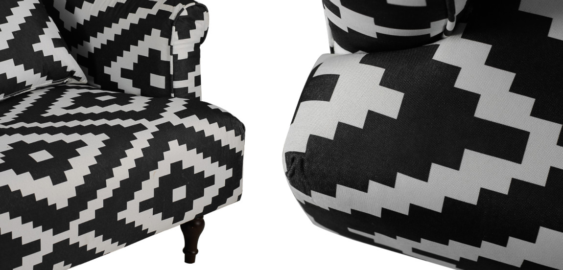 Диван KELIM Ornament black and white sofa