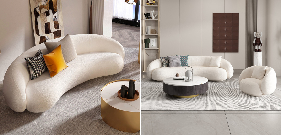 Диван Miah White Boucle Collection Sofa