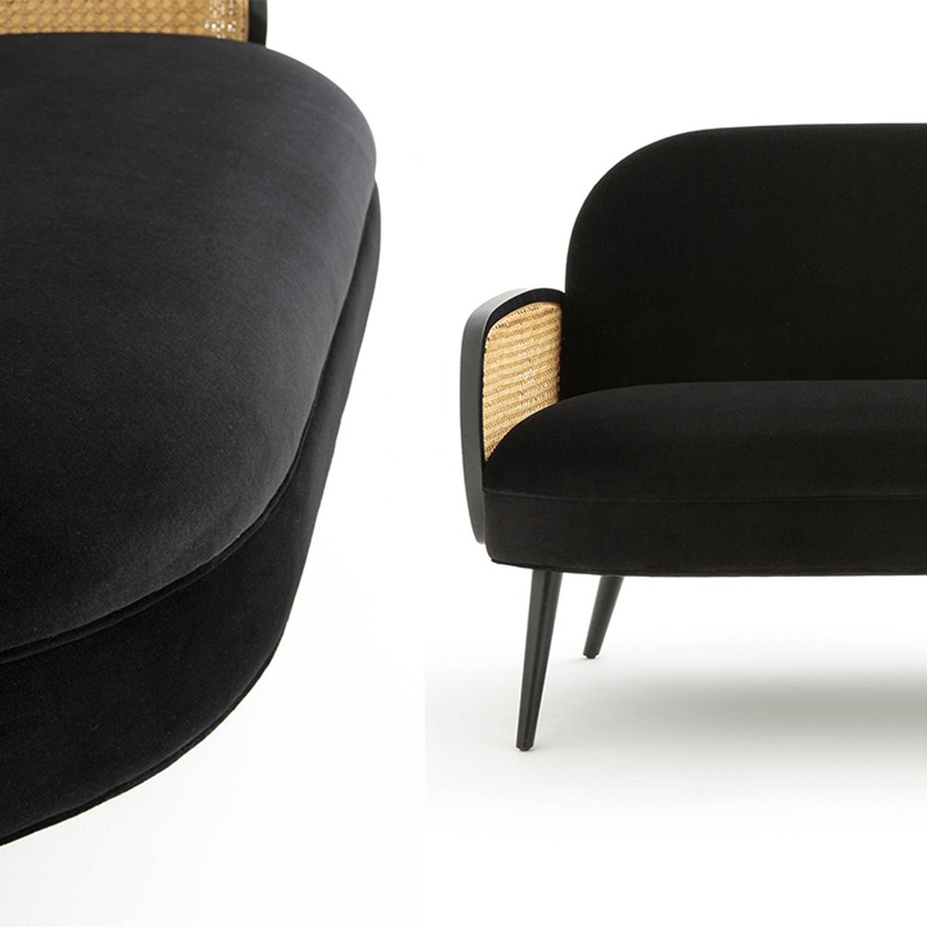 Диван Morten Wicker Black Sofa Черный