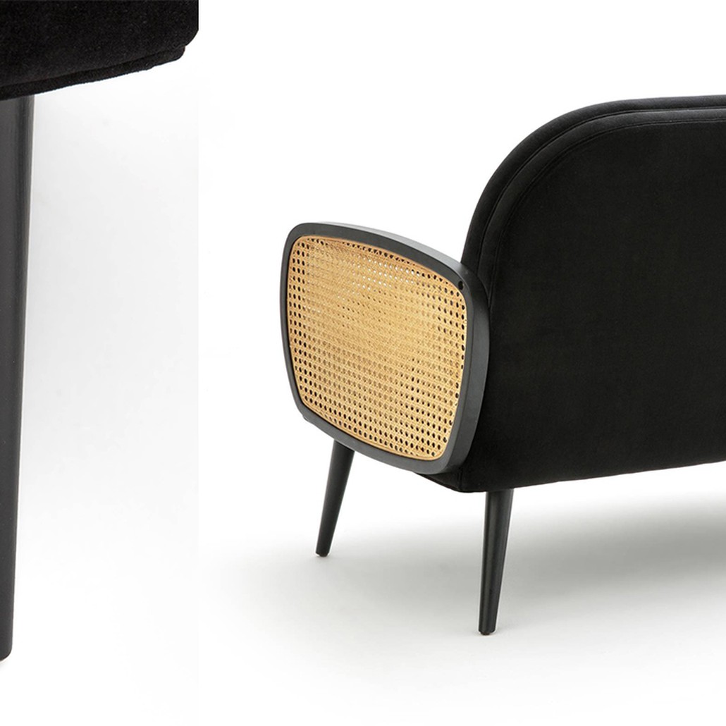 Диван Morten Wicker Black Sofa Черный