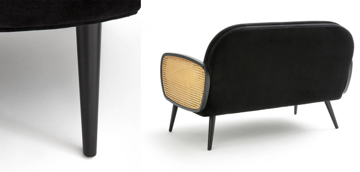 Диван Morten Wicker Black Sofa Черный