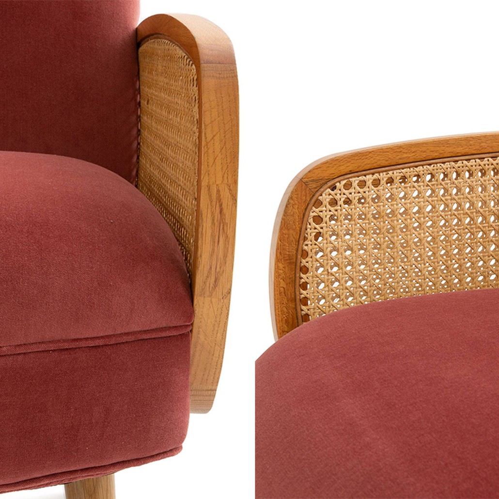 Диван Morten Wicker Crimson Sofa Малиновый
