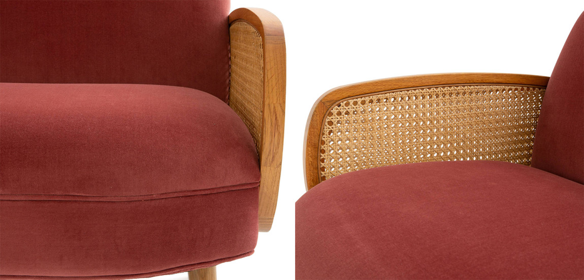 Диван Morten Wicker Crimson Sofa Малиновый