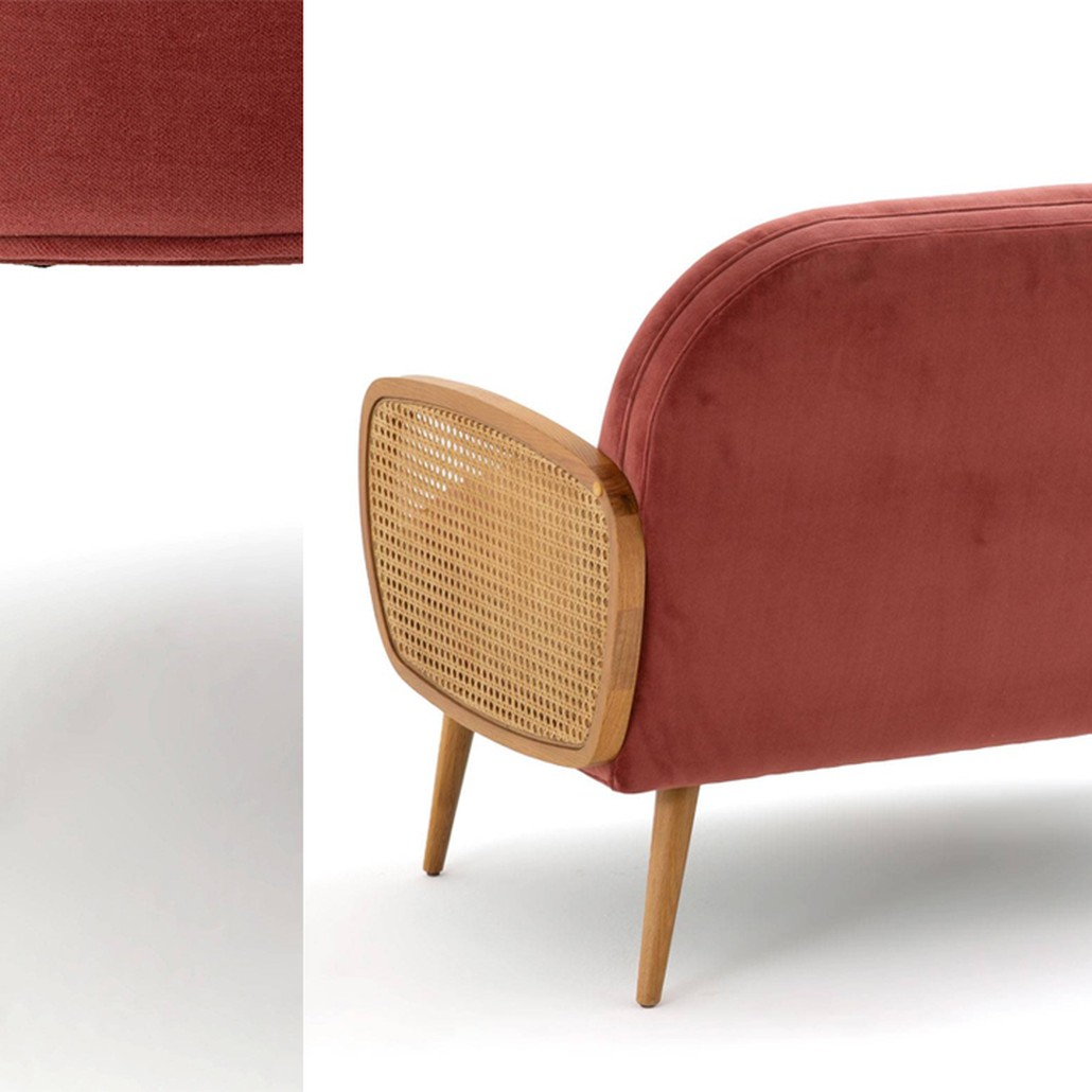 Диван Morten Wicker Crimson Sofa Малиновый