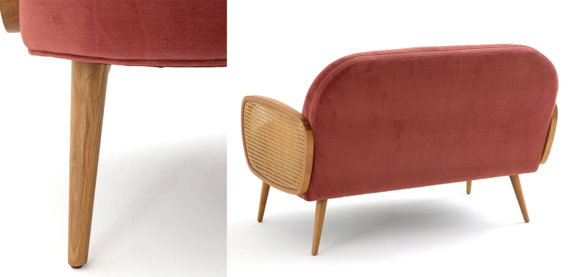 Диван Morten Wicker Crimson Sofa Малиновый
