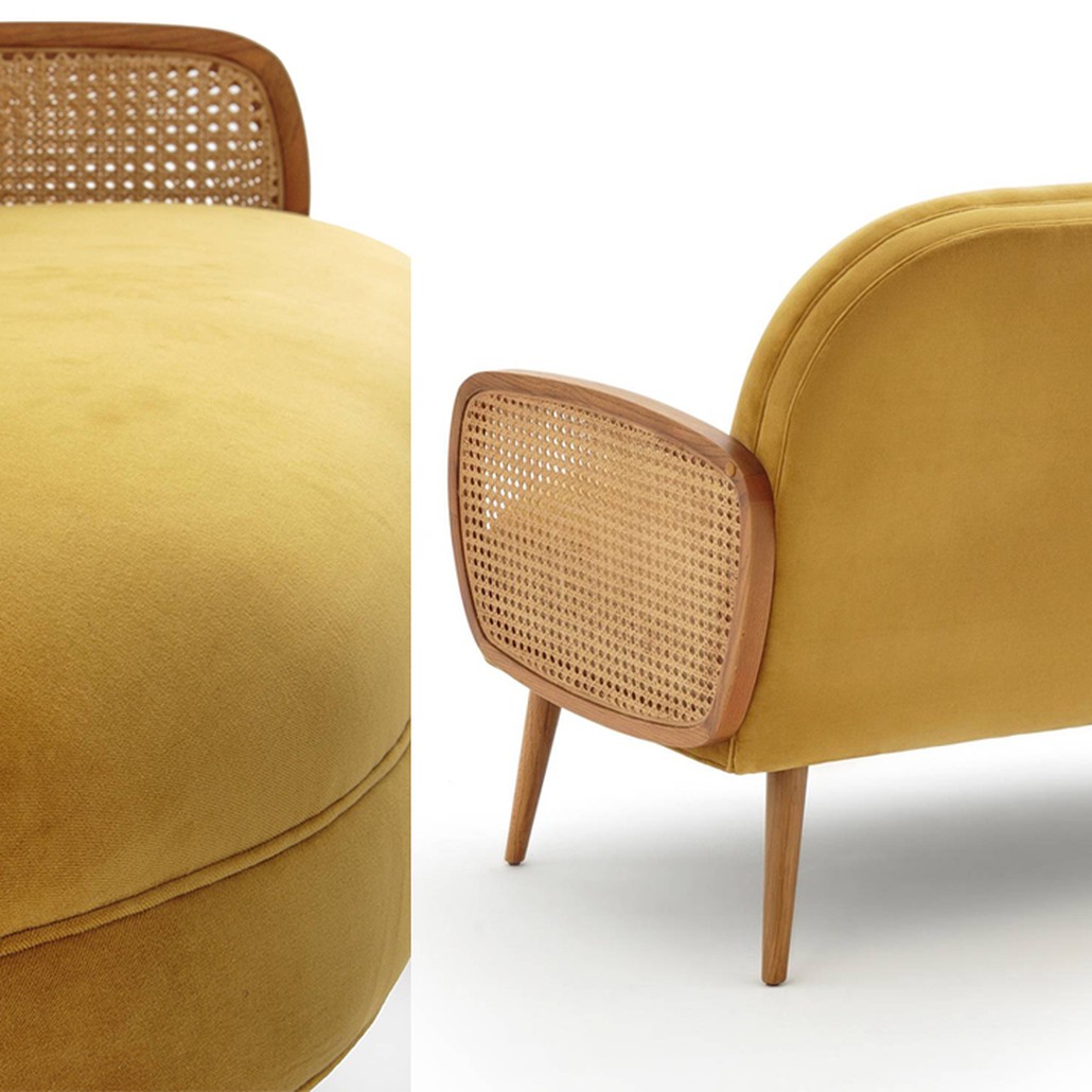 Диван Morten Wicker Sofa Горчичный