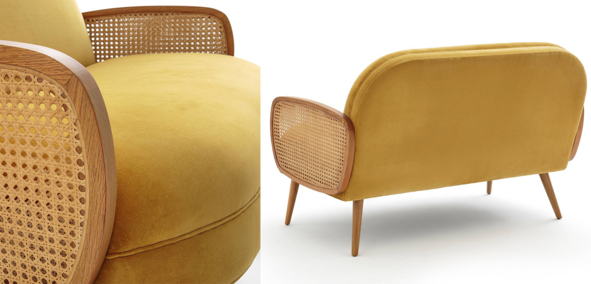 Диван Morten Wicker Sofa Горчичный