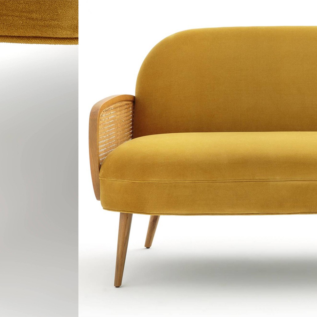 Диван Morten Wicker Sofa Горчичный