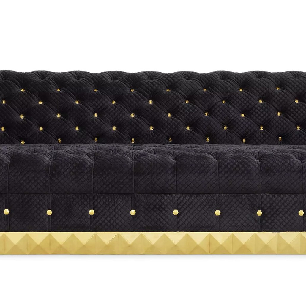 Диван Philipp Plein Sofa Rockstud S Чёрный