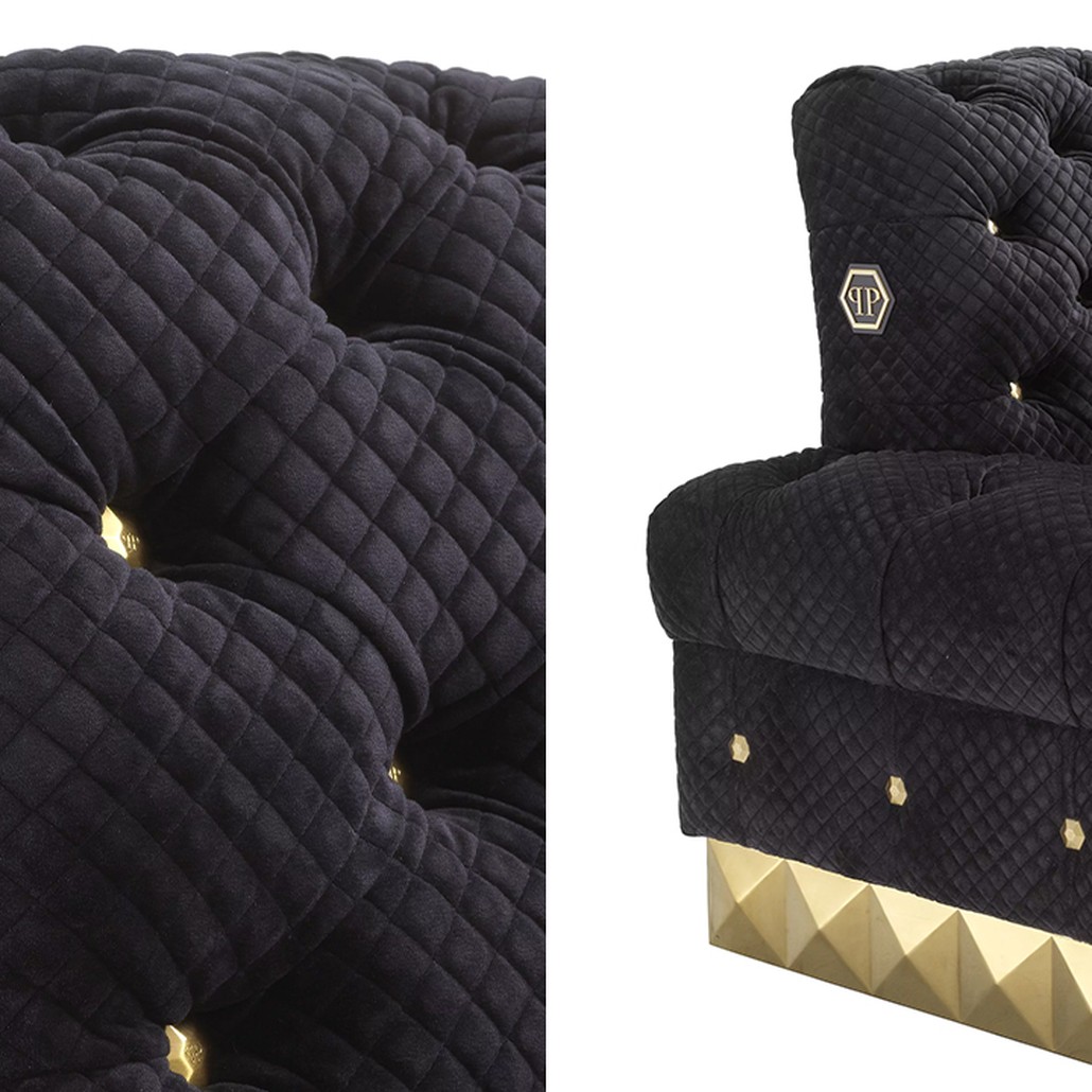 Диван Philipp Plein Sofa Rockstud S Чёрный
