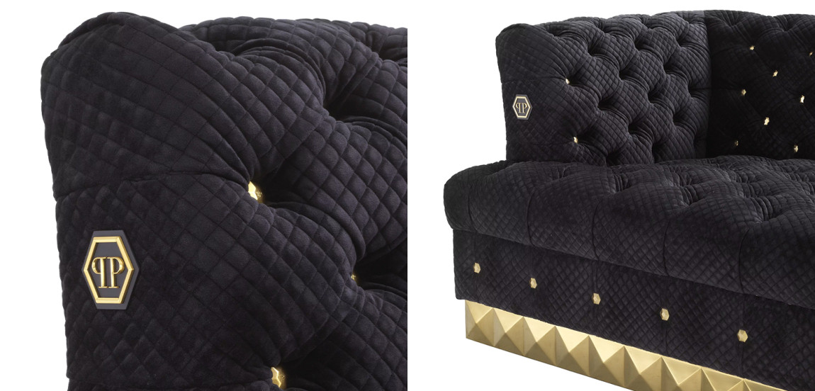 Диван Philipp Plein Sofa Rockstud S Чёрный