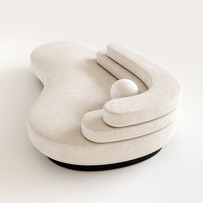 Диван Saint-Trope молочного цвета с обивкой букле