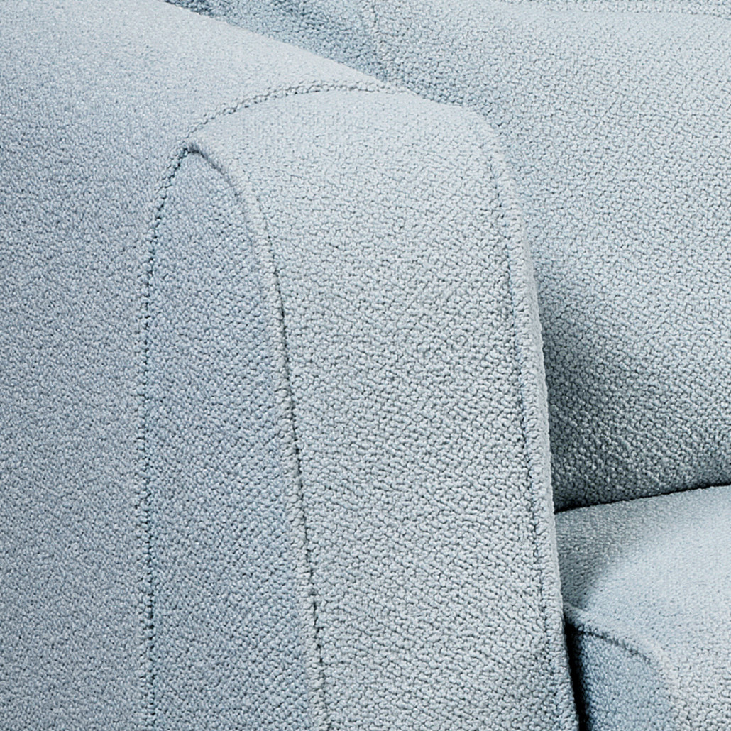 Диван Seldon с мягкими подушками голубое букле