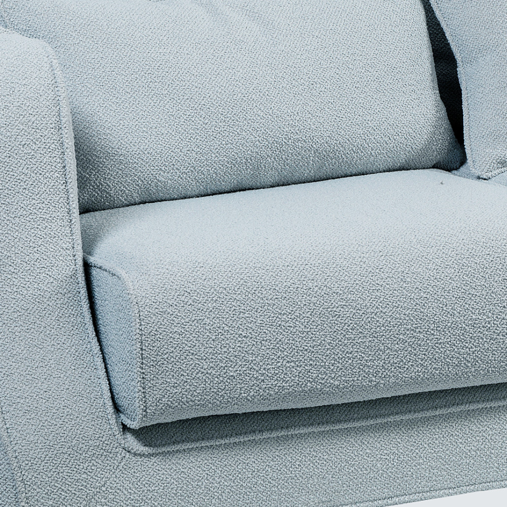 Диван Seldon с мягкими подушками голубое букле