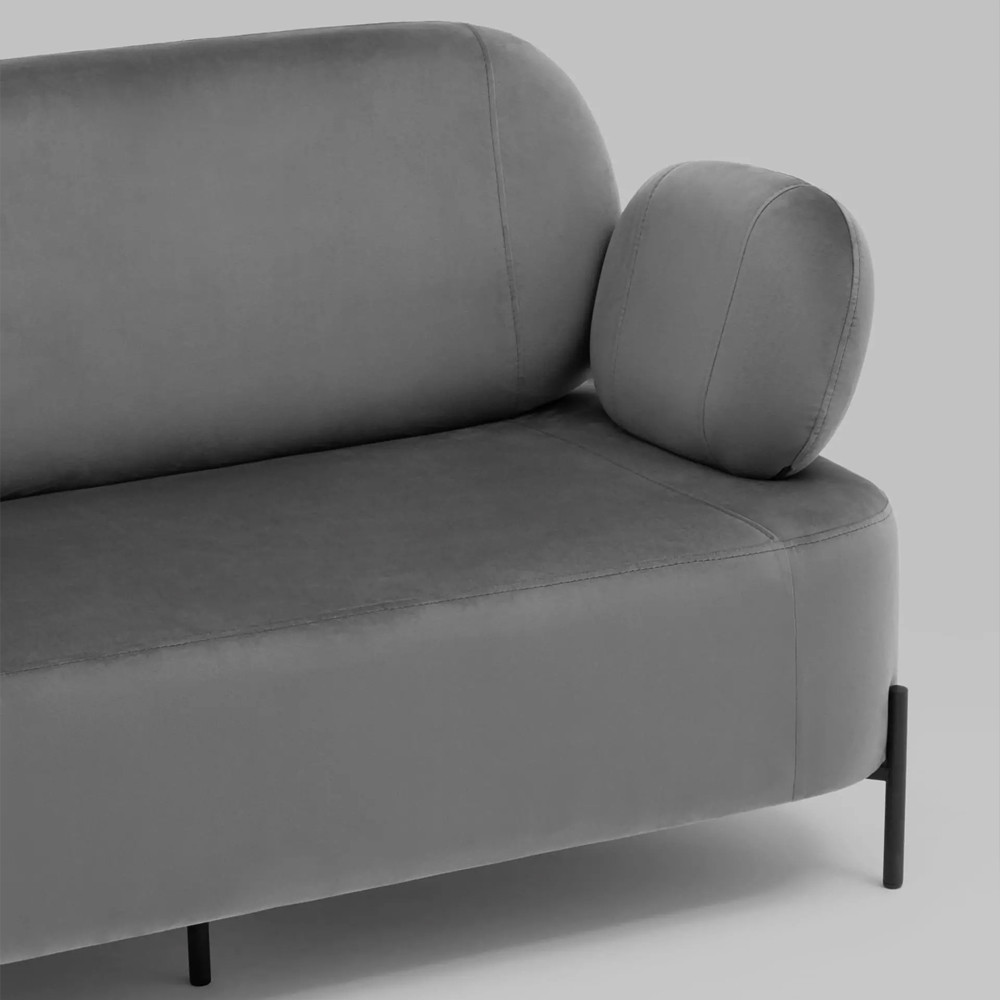 Диван в велюровой обивке серого цвета COLOR BLOCK