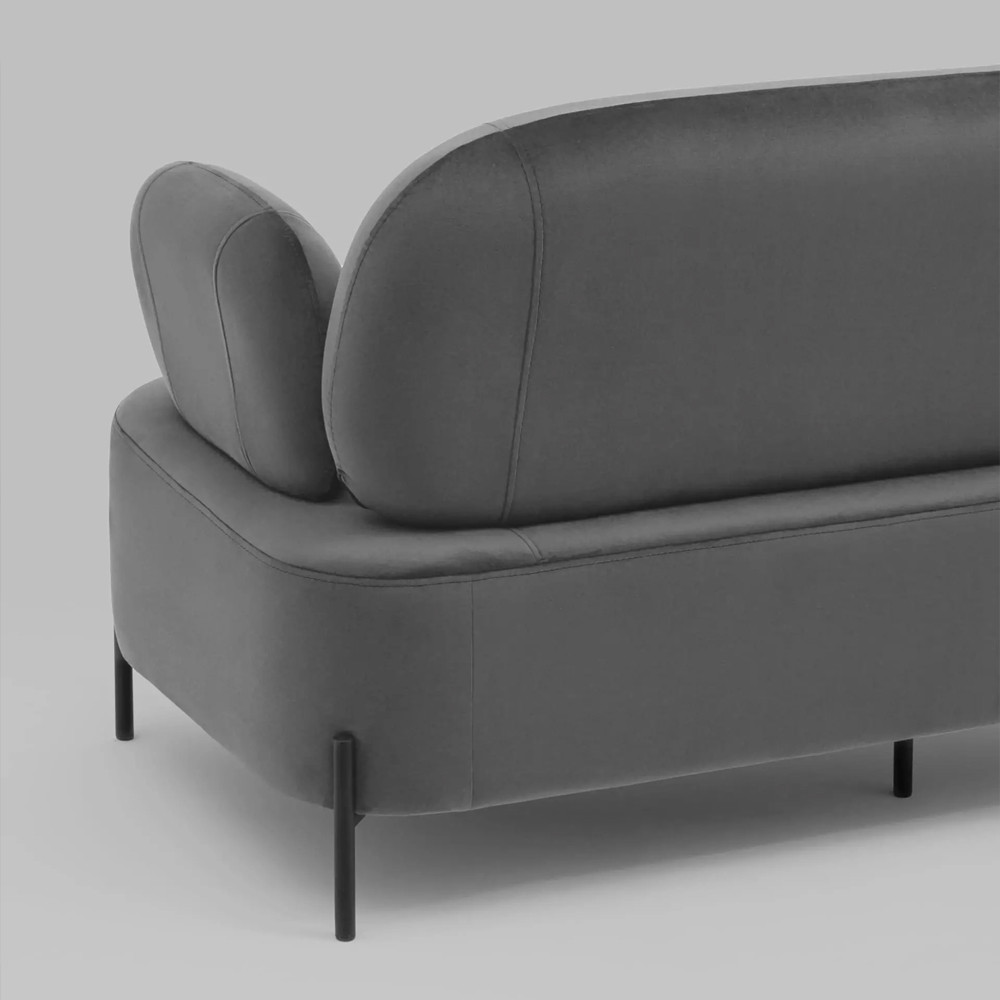 Диван в велюровой обивке серого цвета COLOR BLOCK