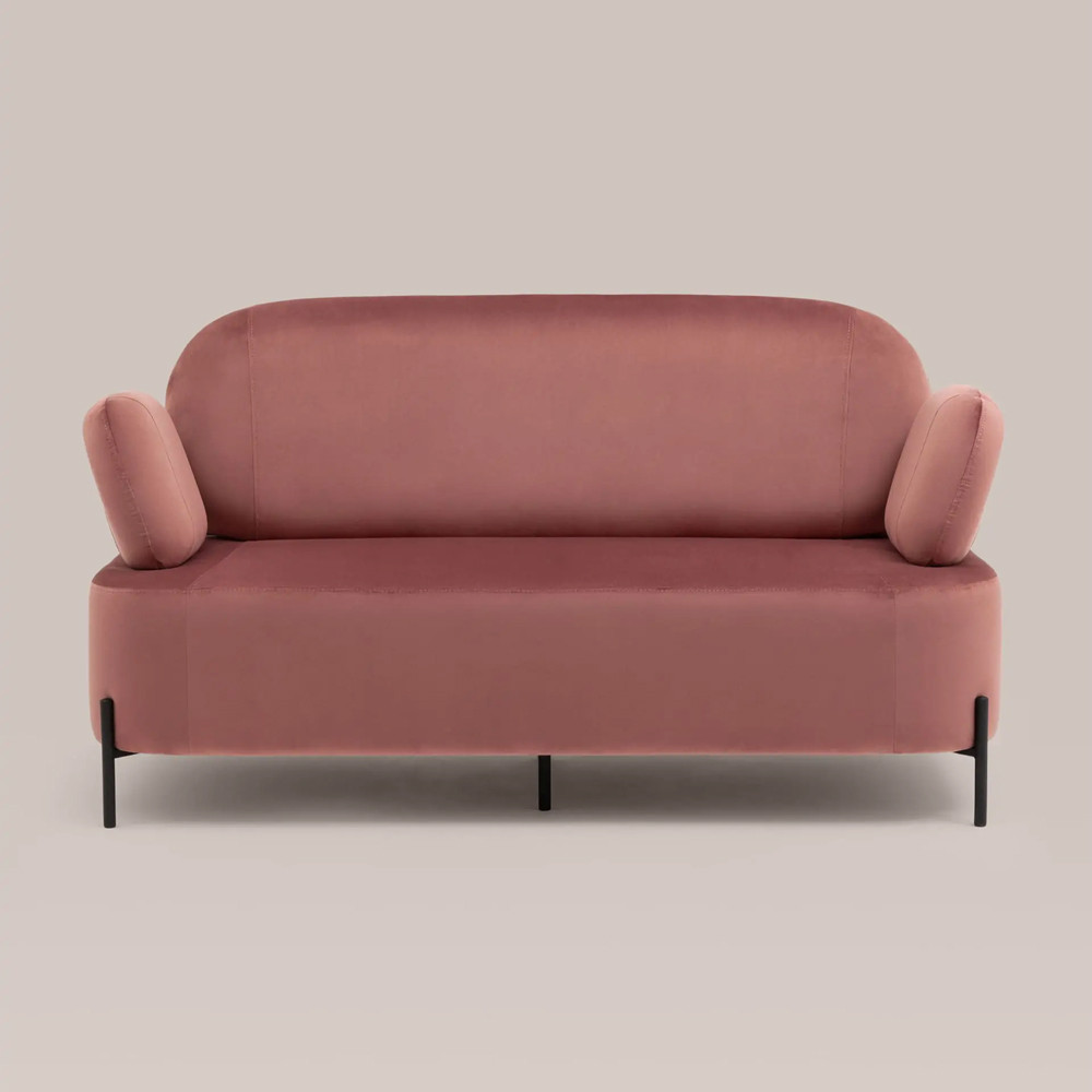 Диван в велюровой обивке цвета пыльная роза COLOR BLOCK