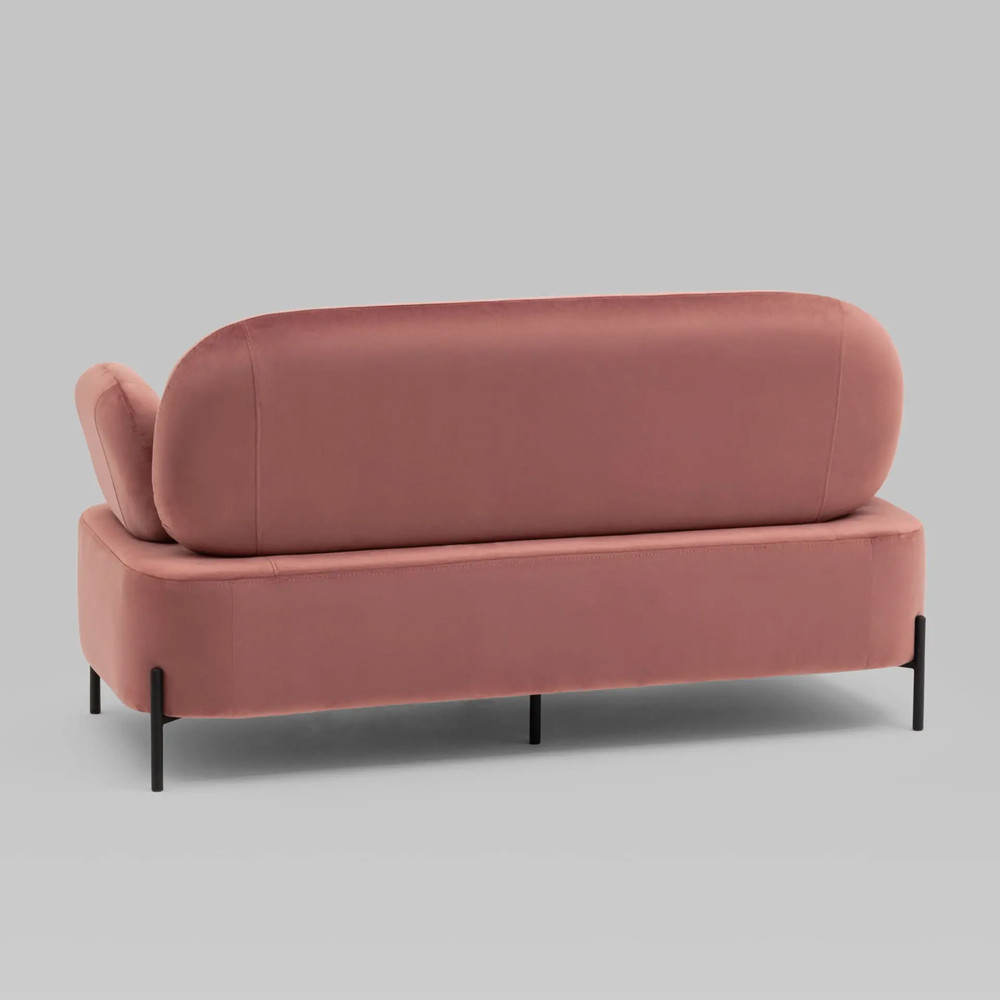 Диван в велюровой обивке цвета пыльная роза COLOR BLOCK