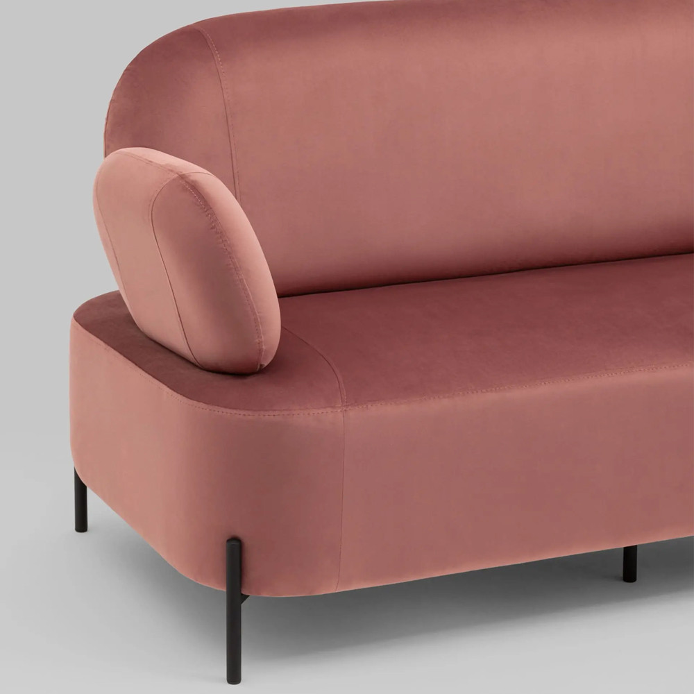 Диван в велюровой обивке цвета пыльная роза COLOR BLOCK