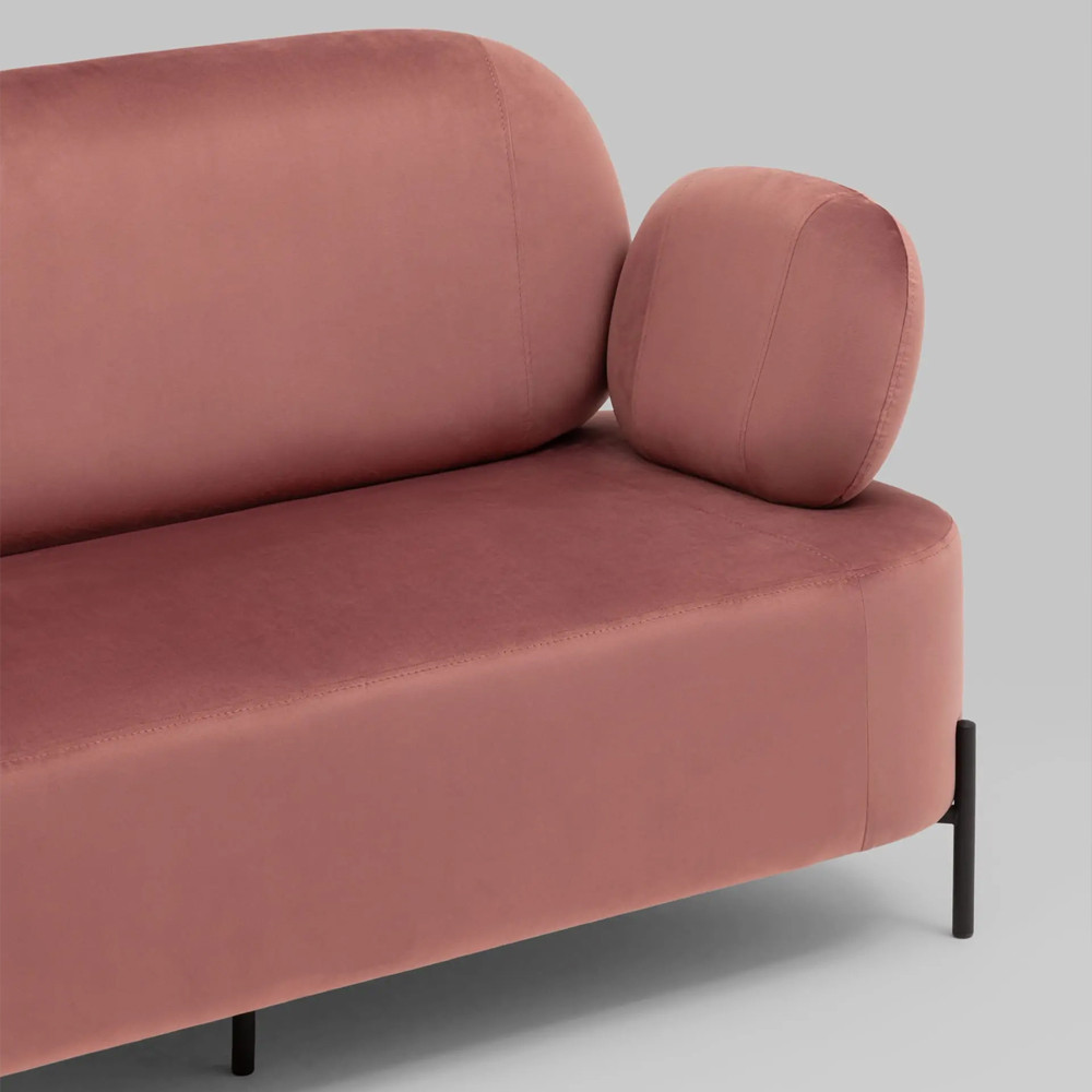 Диван в велюровой обивке цвета пыльная роза COLOR BLOCK