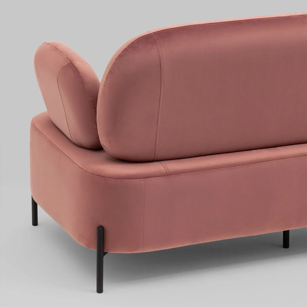 Диван в велюровой обивке цвета пыльная роза COLOR BLOCK