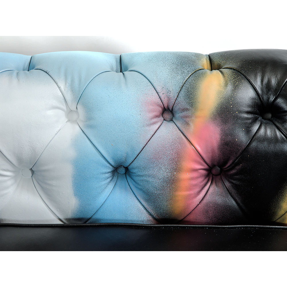 Диван в Лофт Честерфильд граффити из винтажной кожи GRAFFITI PARA Chesterfield