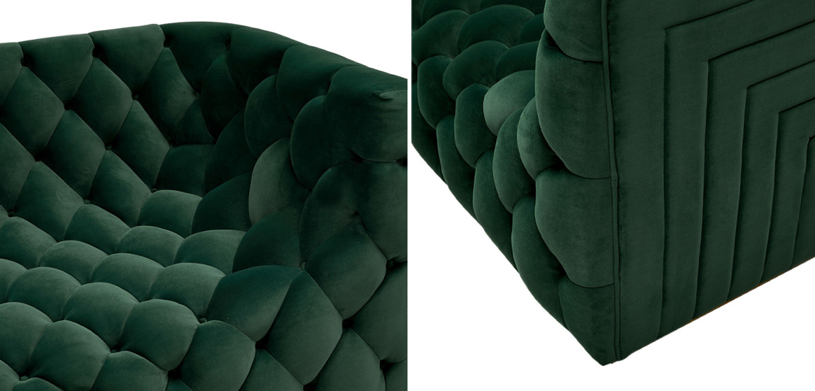Диван велюровый Arwen Green Sofa Зелёный