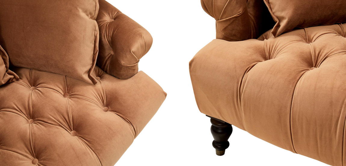 Диван велюровый с подушками Welch Sofa