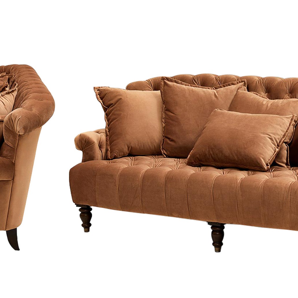 Диван велюровый с подушками Welch Sofa