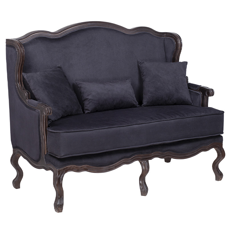 Диван двухместный George Grand Seating black velour