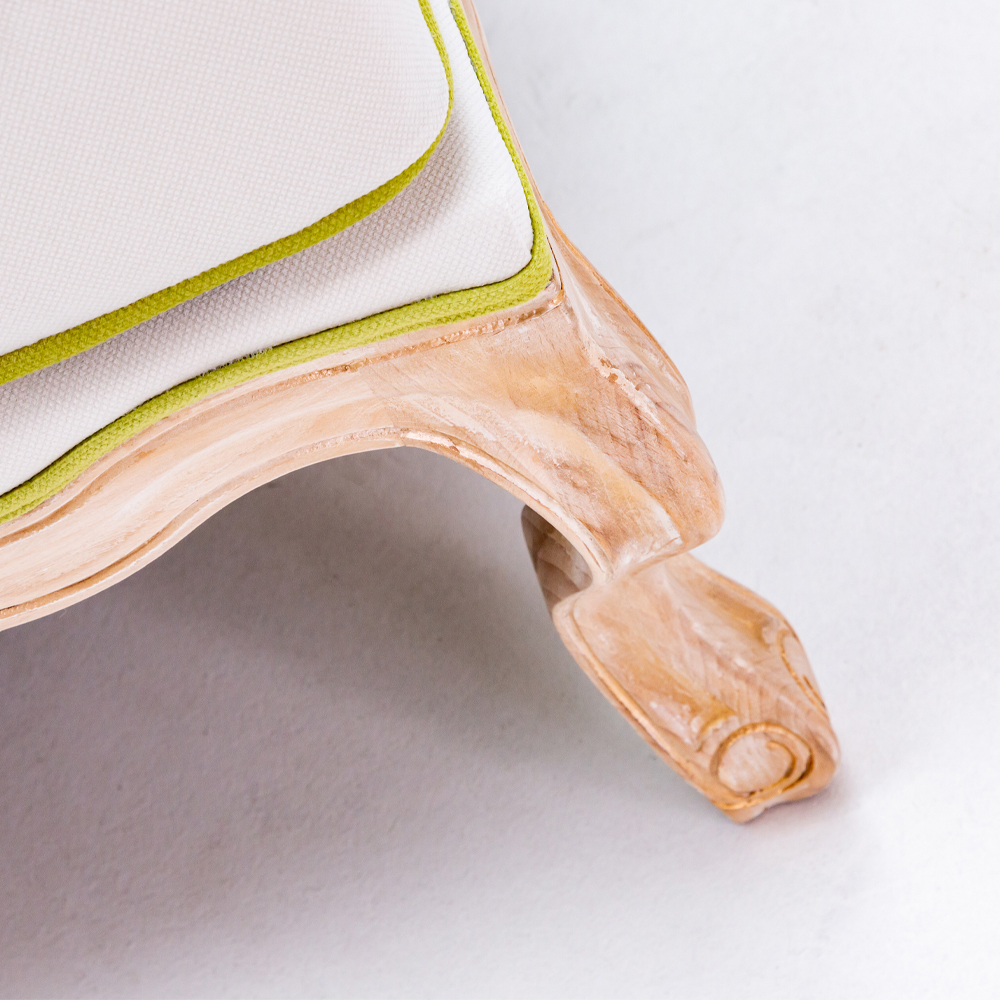 Диван двухместный из натурального бука золотистый с изображением птиц и цветов Blooming Birds